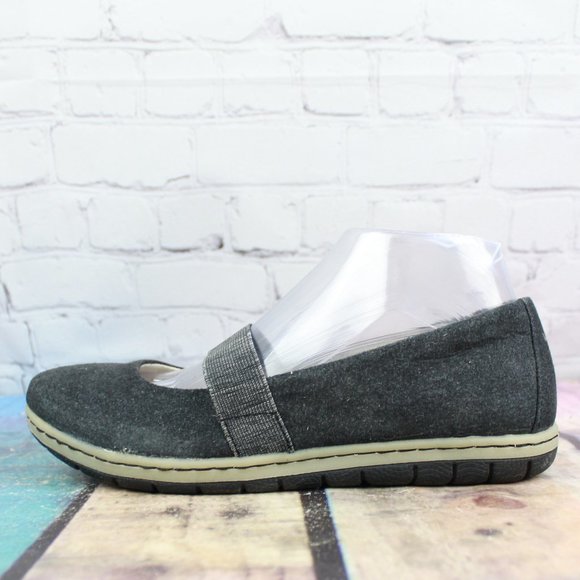 b.o.c. Shoes - Boc Black Charcoal Fabric Mary Jane Slip On Flats Shoes Size 7 M